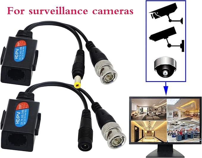 Balun vidéo RJ45 vers BNC récepteur émetteur HD-CVI/TVI/AHD/CVBS 2
