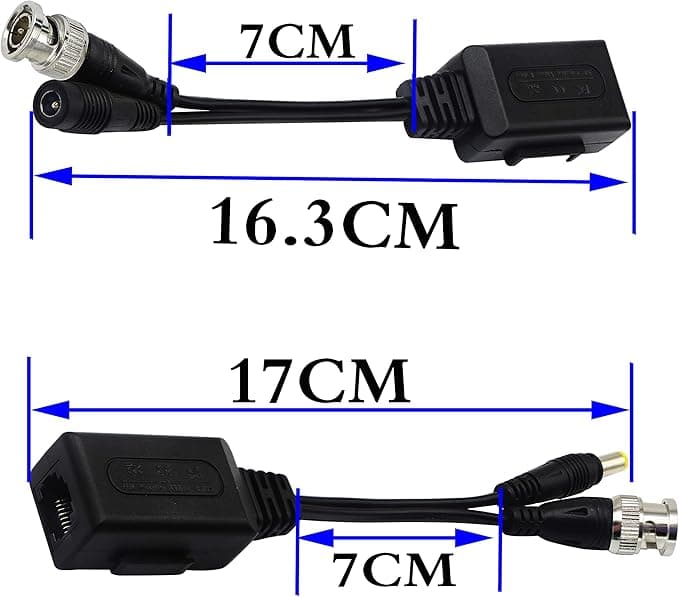 Balun vidéo RJ45 vers BNC récepteur émetteur HD-CVI/TVI/AHD/CVBS 3