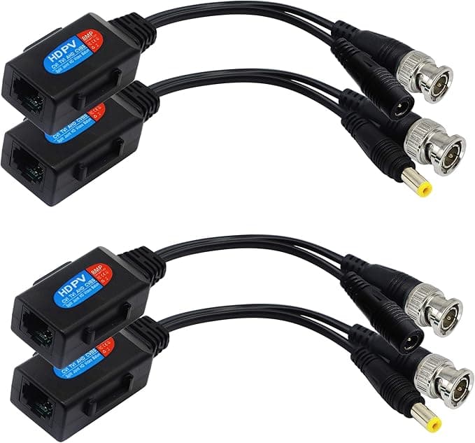 Balun vidéo RJ45 vers BNC récepteur émetteur HD-CVI/TVI/AHD/CVBS 4