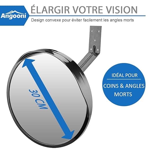 Miroir Convexe 60cm - 180° Grand Angle Réglable en Acrylique 2