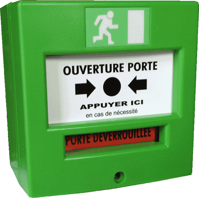 Bouton d'alarme incendie Vert 2